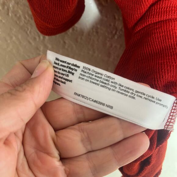 Eileen Fisher Women's Red Organic Cotton Rib Knit Crewneck Top Size Small - Picture 6 of 7